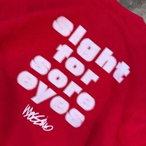 Vintage Mossimo "Sight For Sore Eyes" Red Pullover Sweatshirt Adult Large 90s